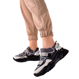 TRENDI Tenisice s čičak modom bež crno siva