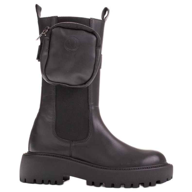 Marco Shoes Čizme s odvojivom torbicom na pojasu crno