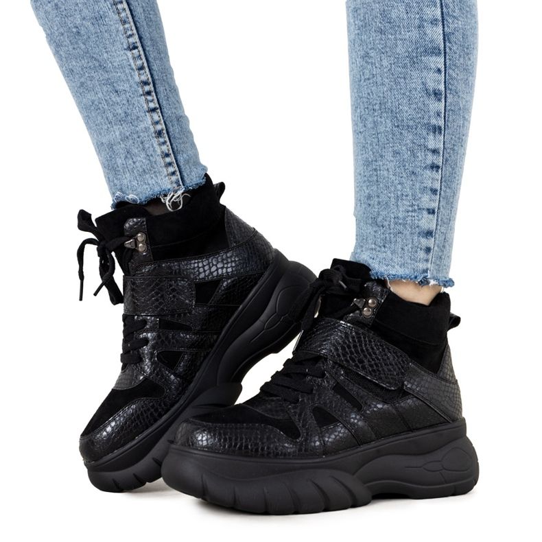 Crne zimske tenisice sa životinjskom tematikom Ninette crno