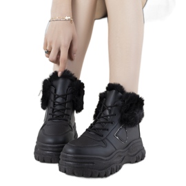 Crne tenisice s Doreen krznom crna