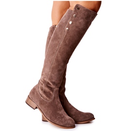 Lewski Shoes Kožne čizme od antilopa Zemlja Velur 2840 bež