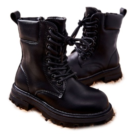 FR1 Klasične dječje crne čizme s patentnim zatvaračem Clarika crna