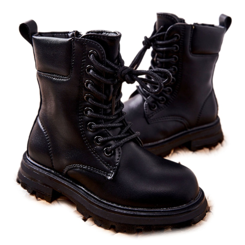 FR1 Klasične dječje crne čizme s patentnim zatvaračem Clarika crno