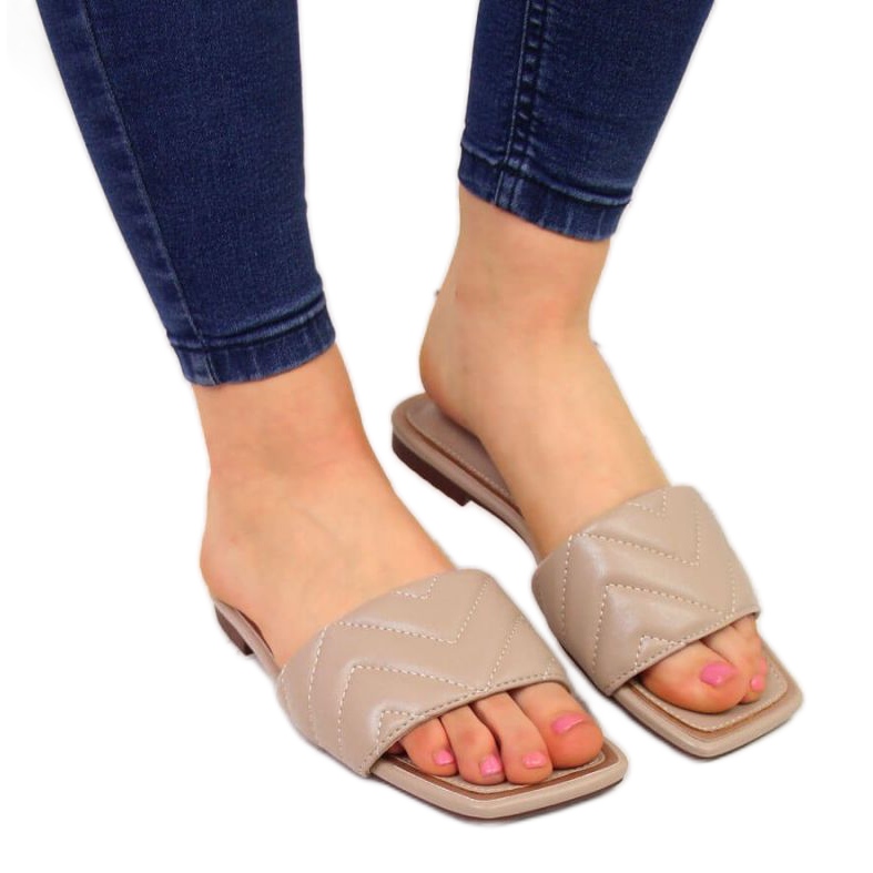 Prošivene papuče S. Barski W OLI103B bež