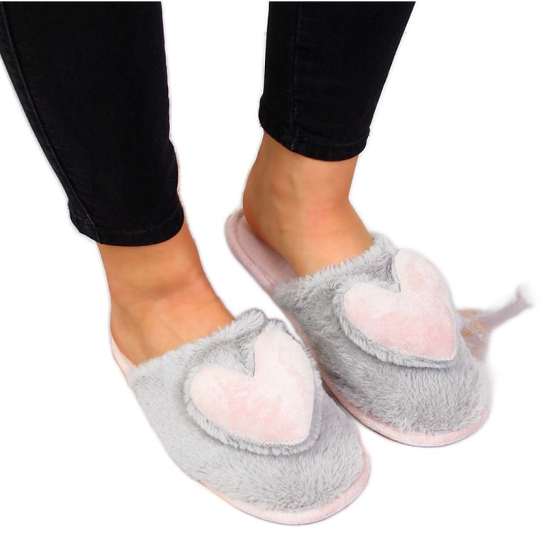 Kućne papuče sa srcem Vijesti W EVE332B sive siva