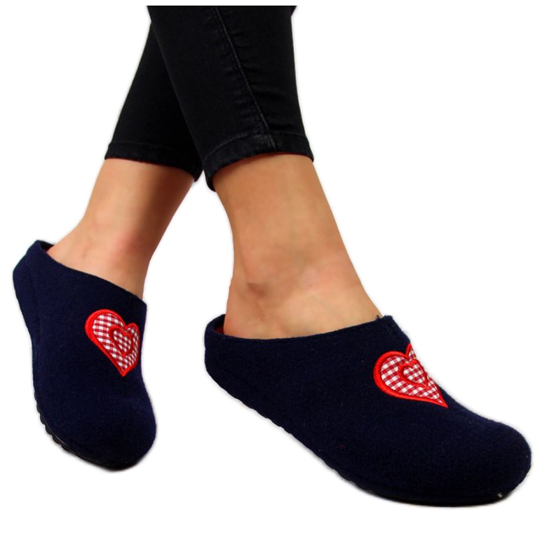 Kućne papuče sa srcem Panto Fino W INT1631 tamnoplave mornarsko plava