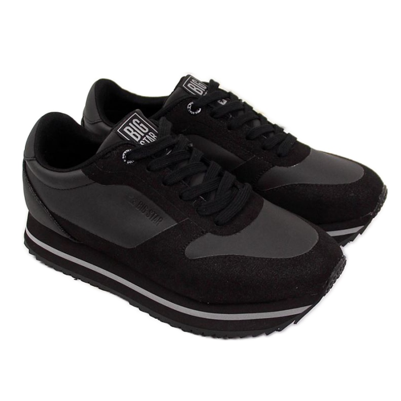 Crne sportske cipele na platformi Big Star W II274217 crno