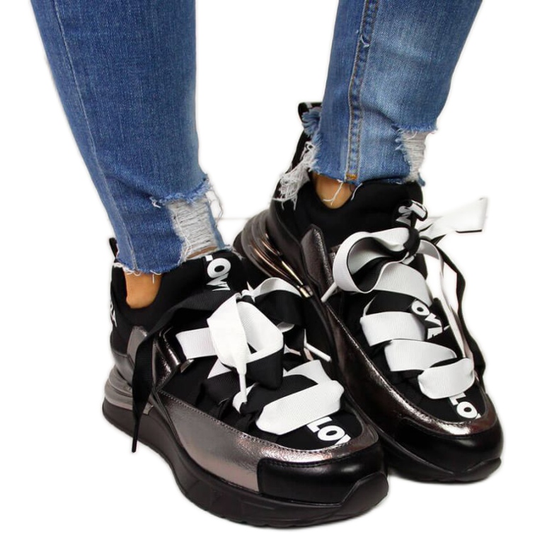 Crne tenisice s natpisima Vinceza W JAN49B crno