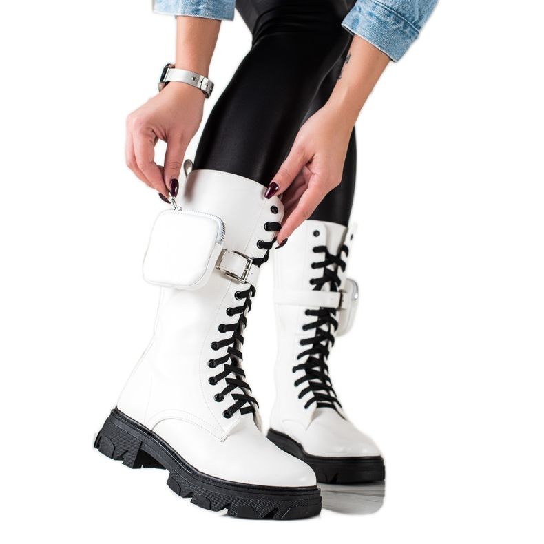 TRENDI Bijele čizme na platformi bijela