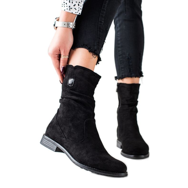 W. Potocki Potocki Visoke čizme od antilopa crno