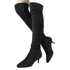 Crne čizme do butina od Delia crna