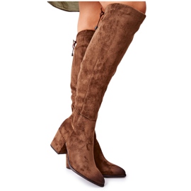 Vinceza Ženske čizme na petu Suede Brown Corrig smeđa kaki