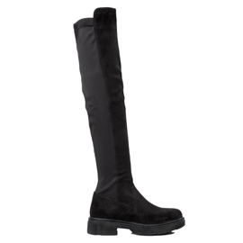 TRENDI Čizme za bedra na platformi crno