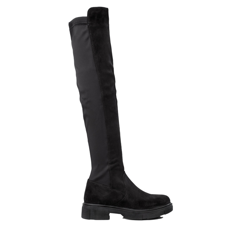 TRENDI Čizme za bedra na platformi crno