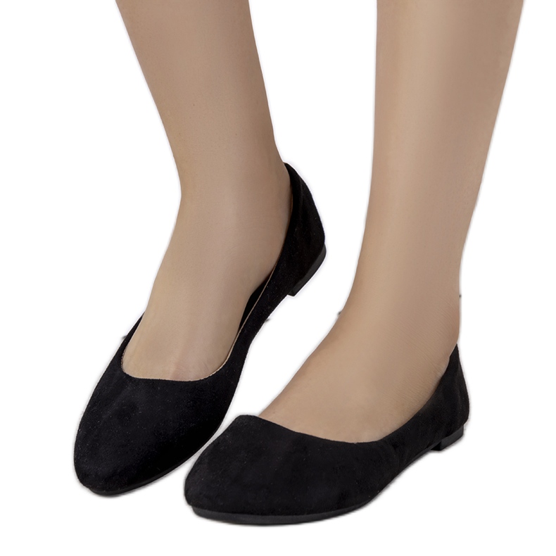 Julie black sjajne ženske balerinke crno