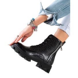 TRENDI Radnici s ukrasnim patentnim zatvaračem crna