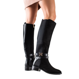 Yes Mile Elegantne visoke čizme crna