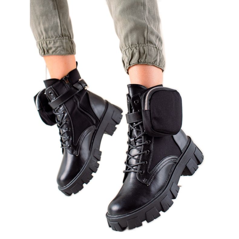 Best Shoes Radnici s džepom od antilopa crno