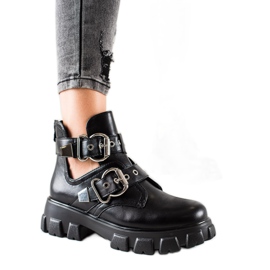 Bestelle Čizme na platformu sa kopčama crna