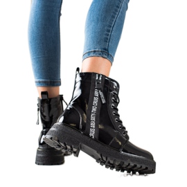 Goodin Lakirane torbe s ukrasnim patentnim zatvaračem crna