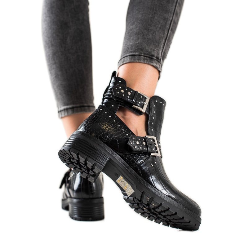 Bestelle Radnici s ukrasom od kopče crno