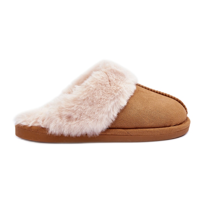 Ženske papuče Papuče s krznom Camel Pinky smeđa