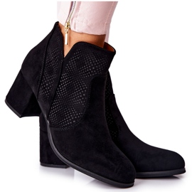 PE1 Crne čizme od antilopa na peti Elisea crna