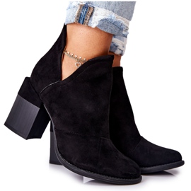 PM1 Ženske čizme na petu izrezane crne Meliori crna