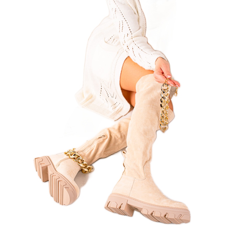 Diamantique Antilop čizme sa zlatnim lančićem crno