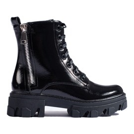 TRENDI Radnici s ukrašenim patentnim zatvaračem crna