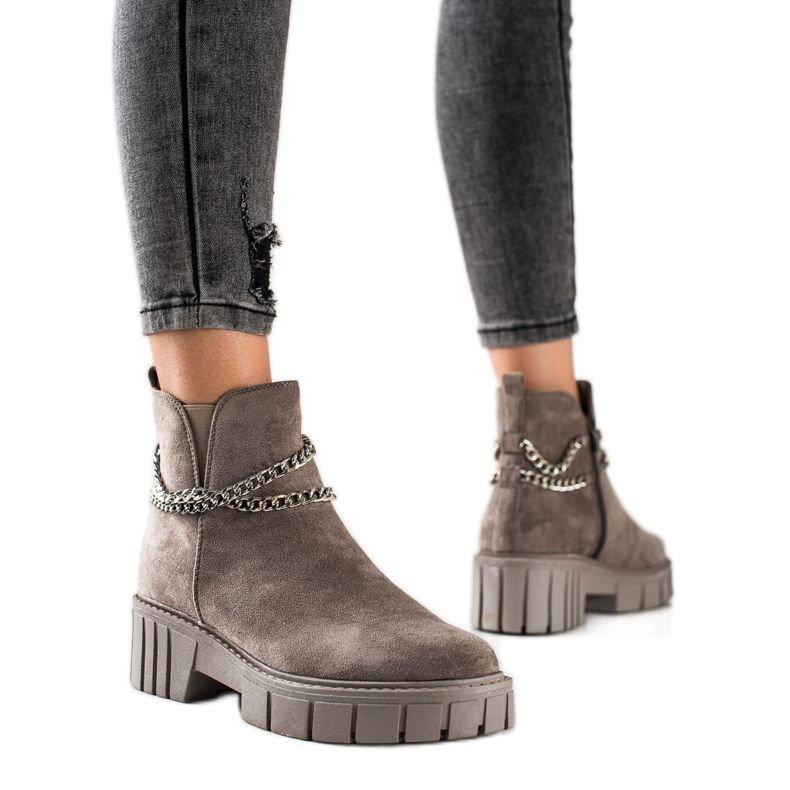 Goodin Čizme na platformi s lancem bež