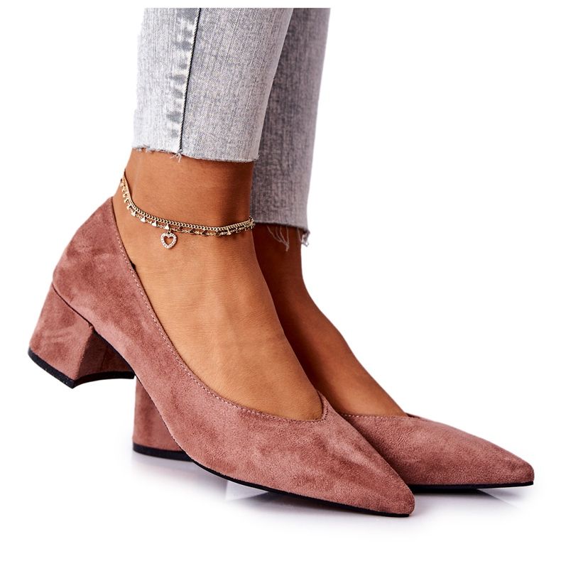 PG1 Suede pumpe na stupu Pink Ross ružičasta