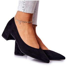 PG1 Suede pumpe na crnoj Rossie post crna