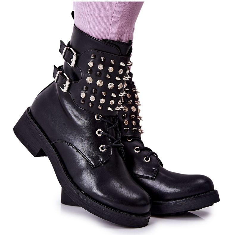 Čizme s kopčama na patentni zatvarač Crna Laurena crno