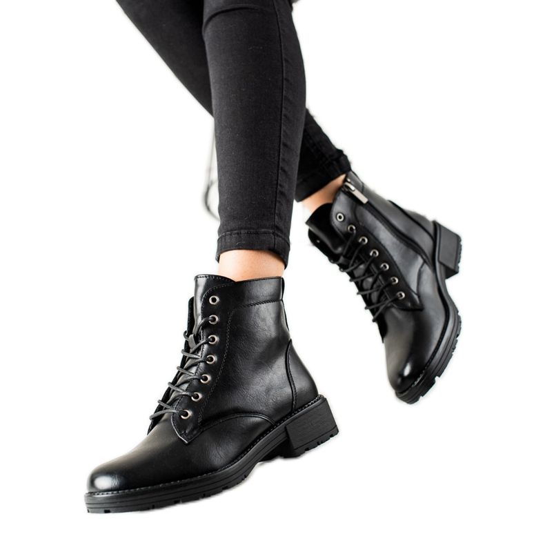 W. Potocki Crni traperi od eko kože Potocki crno