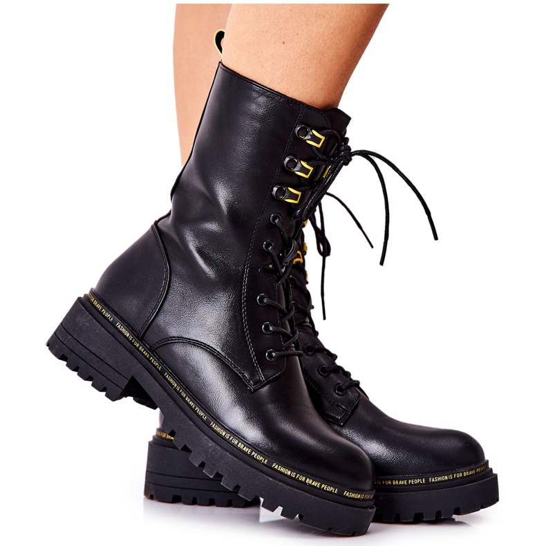 POTOCKI Black Rockdale Tall Leather Workers crno