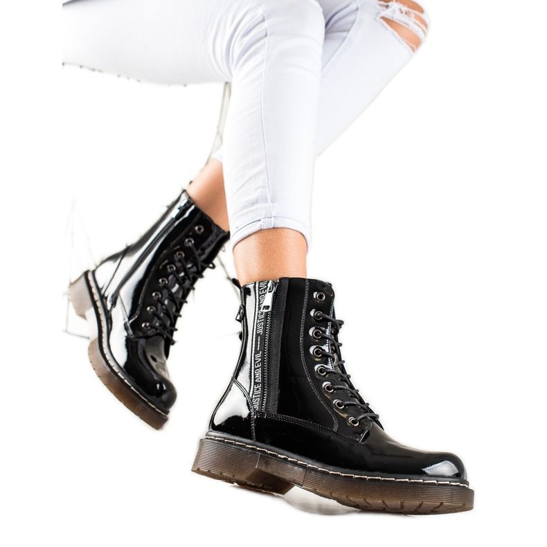 W. Potocki Crne lakirane čizme Potocki crno