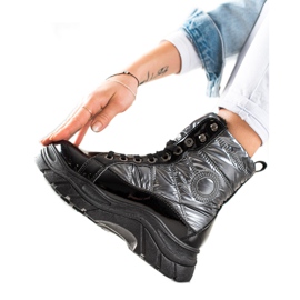 TRENDI Modne prošivene zamke crno srebro