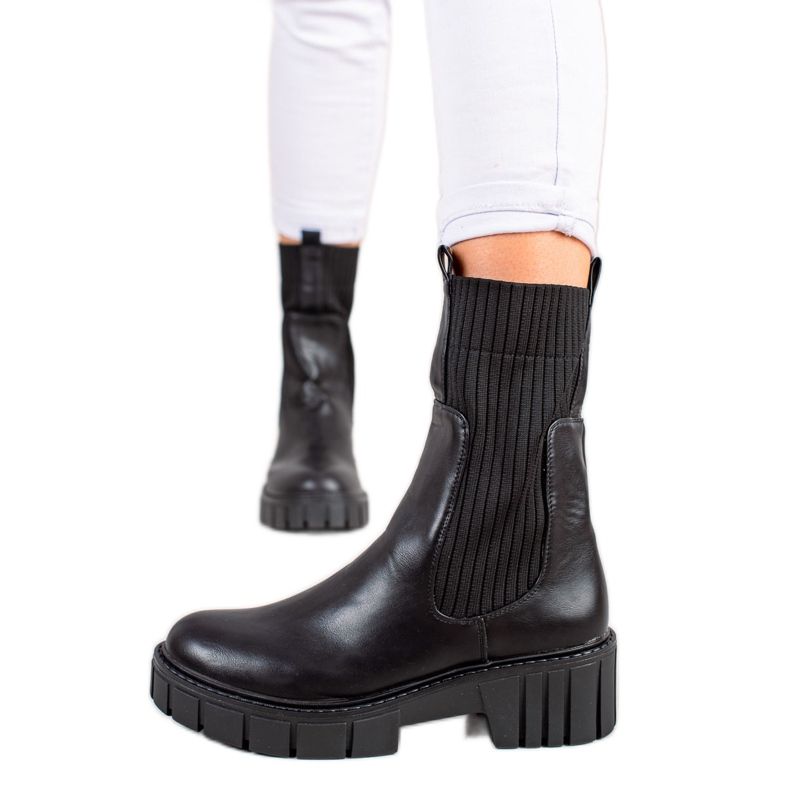 Laura Mode Slip-on Chelsea čizme na platformi crno