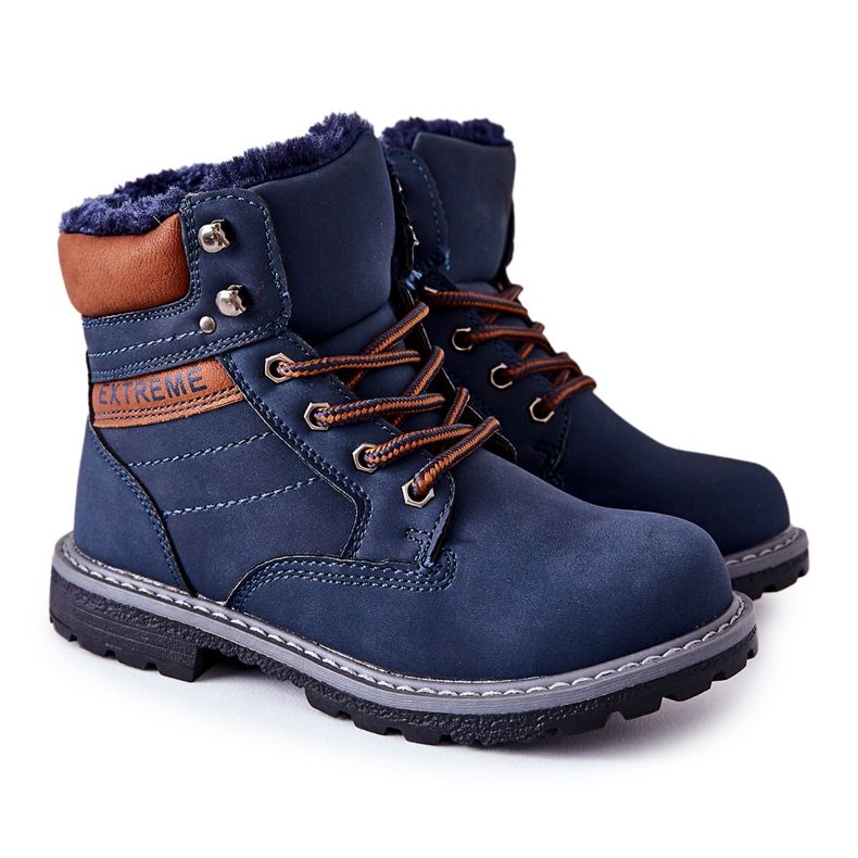 PA1 Dječji topli traperi Mornarsko plavi grobovi smeđa mornarsko plava