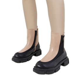 Crne i ružičaste čizme na debelom Lynne potplatu bež crno ružičasta