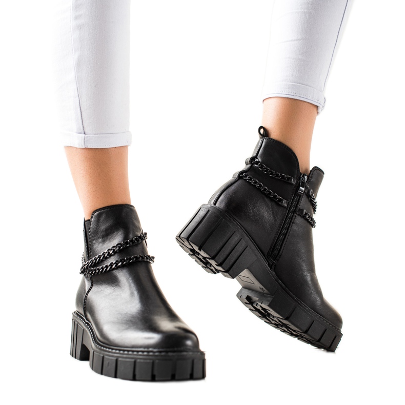 Goodin Čizme na platformi s lancem crno