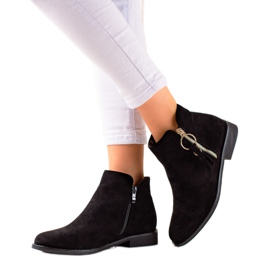 Super Me Čizme sa zlatnim patentnim zatvaračem crna