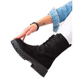 Bona Crne antilop čizme Trapper crna