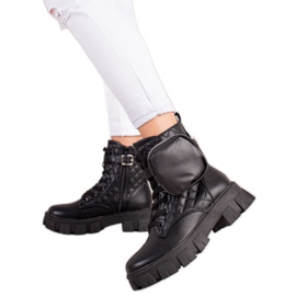 Best Shoes Prošivene traperice s džepom crna