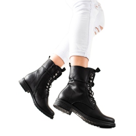 Super Mode Klasične čizme na vezanje crna