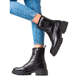 W. Potocki Klasične čizme Potocki na čipku crna