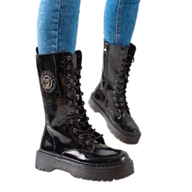 Filippo Kožne čizme na platformu crna