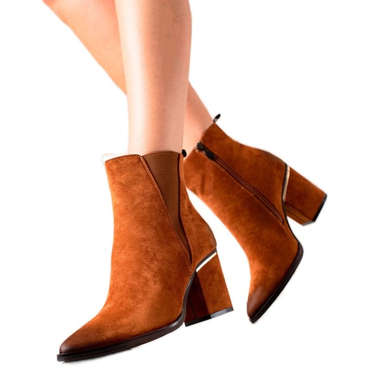 W. Potocki Čizme na širokom Potočkom stupu smeđa