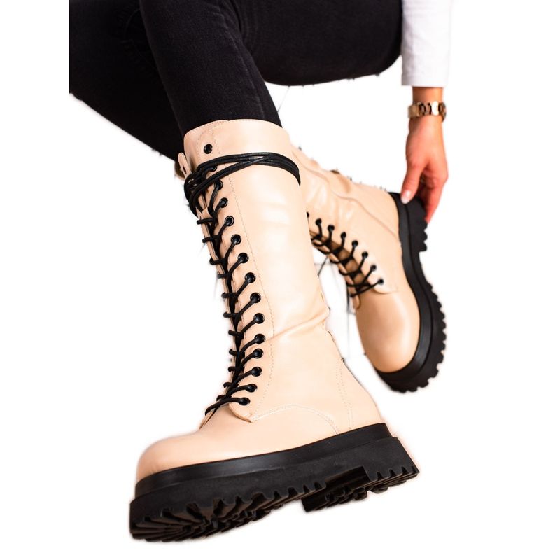 Seastar Visoke čizme od eko kože bež